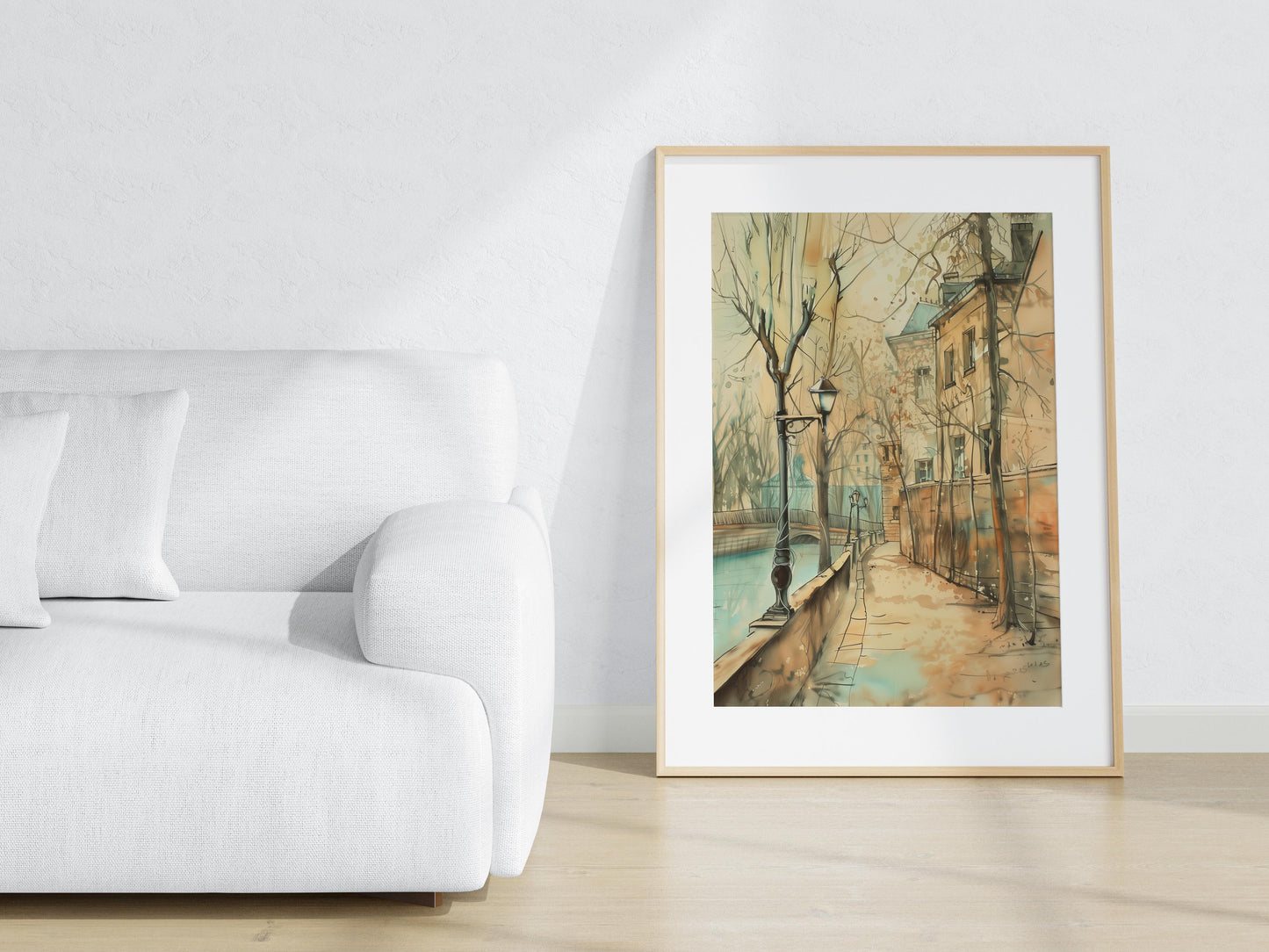 City Promenade- Office Decor, Promenade, Light and Shadow, Nostalgia, European City