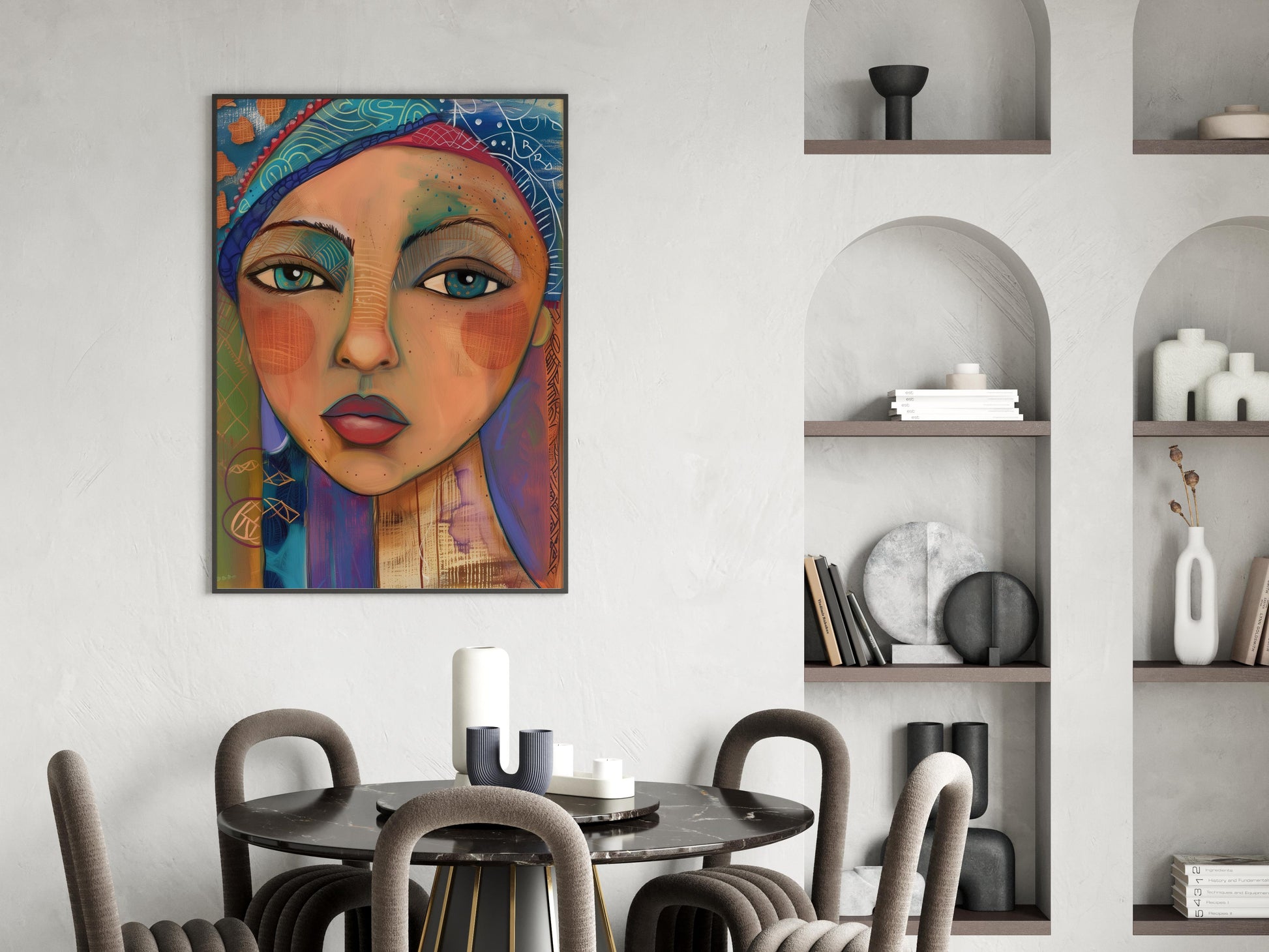 Soulful Encounter - The Portrait of Leila Abeni- Color Palette, Abstraction, Leila Abeni, Portrait, Stylization