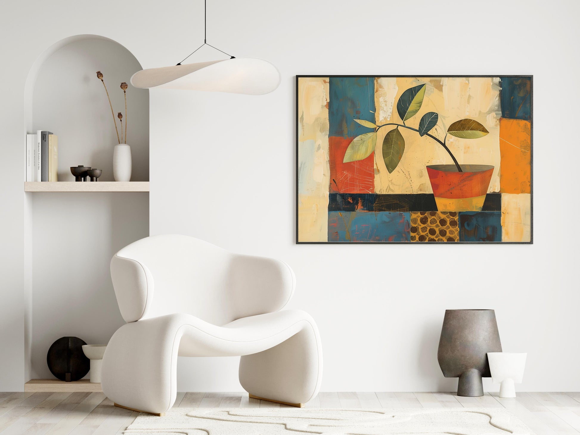 Whisper of Awakening- Moroccan art, modern aesthetic, Stylized nature, Culture and tradition, Modernist design