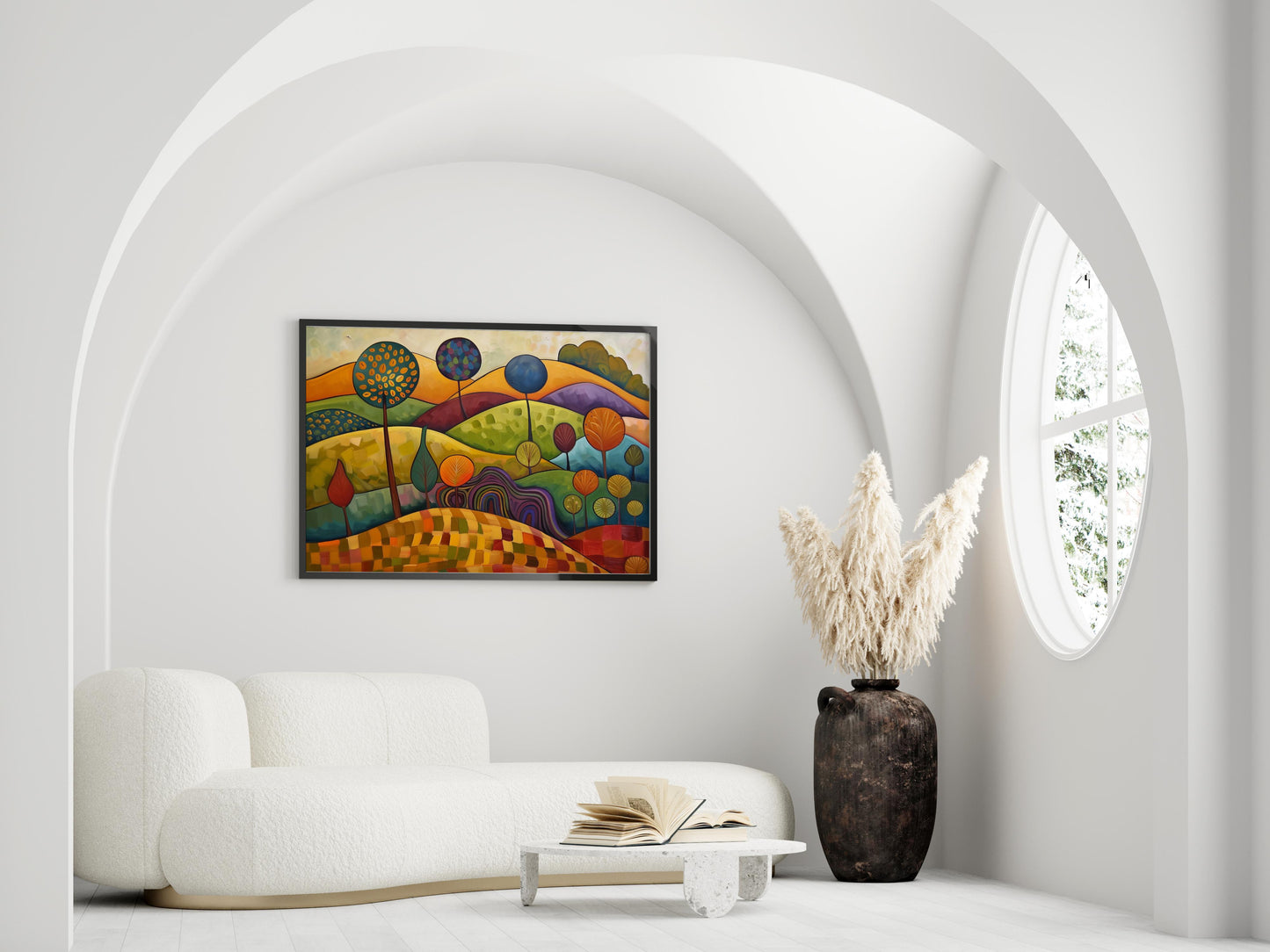 Earth-Interwoven Dreams- Harmony, Modern, Geometry, African Motifs, Stylized