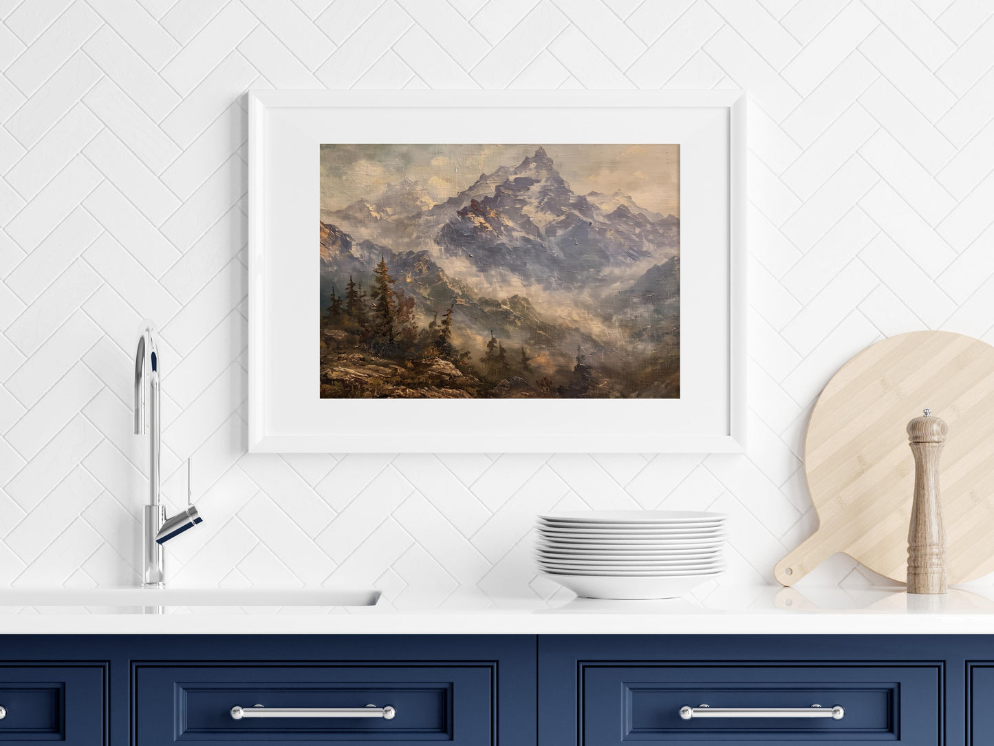 Mist-Enshrouded Peaks- Nature, Esteban Azuela, Mexican Art, Art Print, Home Decor