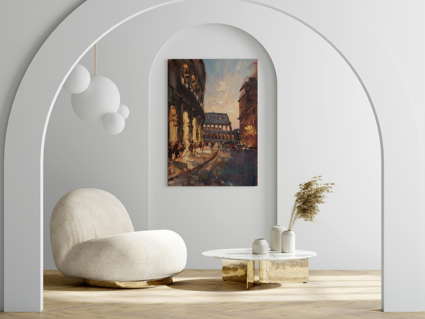 Twilight Over the Colosseum- artistic heritage, Old Masters, Realism, historic buildings, Artistic Inspiration