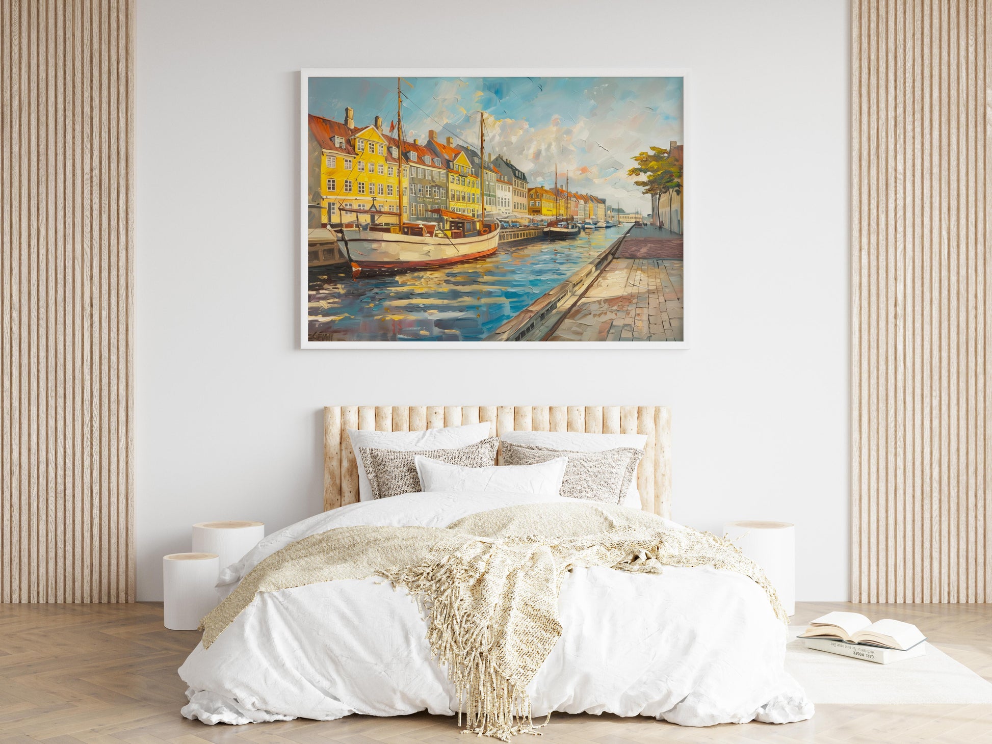 Copenhagen Coastal Charm- maritime scene, color splendor, coastal charm, Europe, cloudy skies