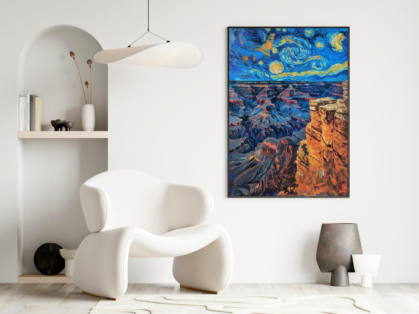 Celestial Swirl Above the Grand Canyon- American Modernism, Emotion, Wall decor, America, Design element