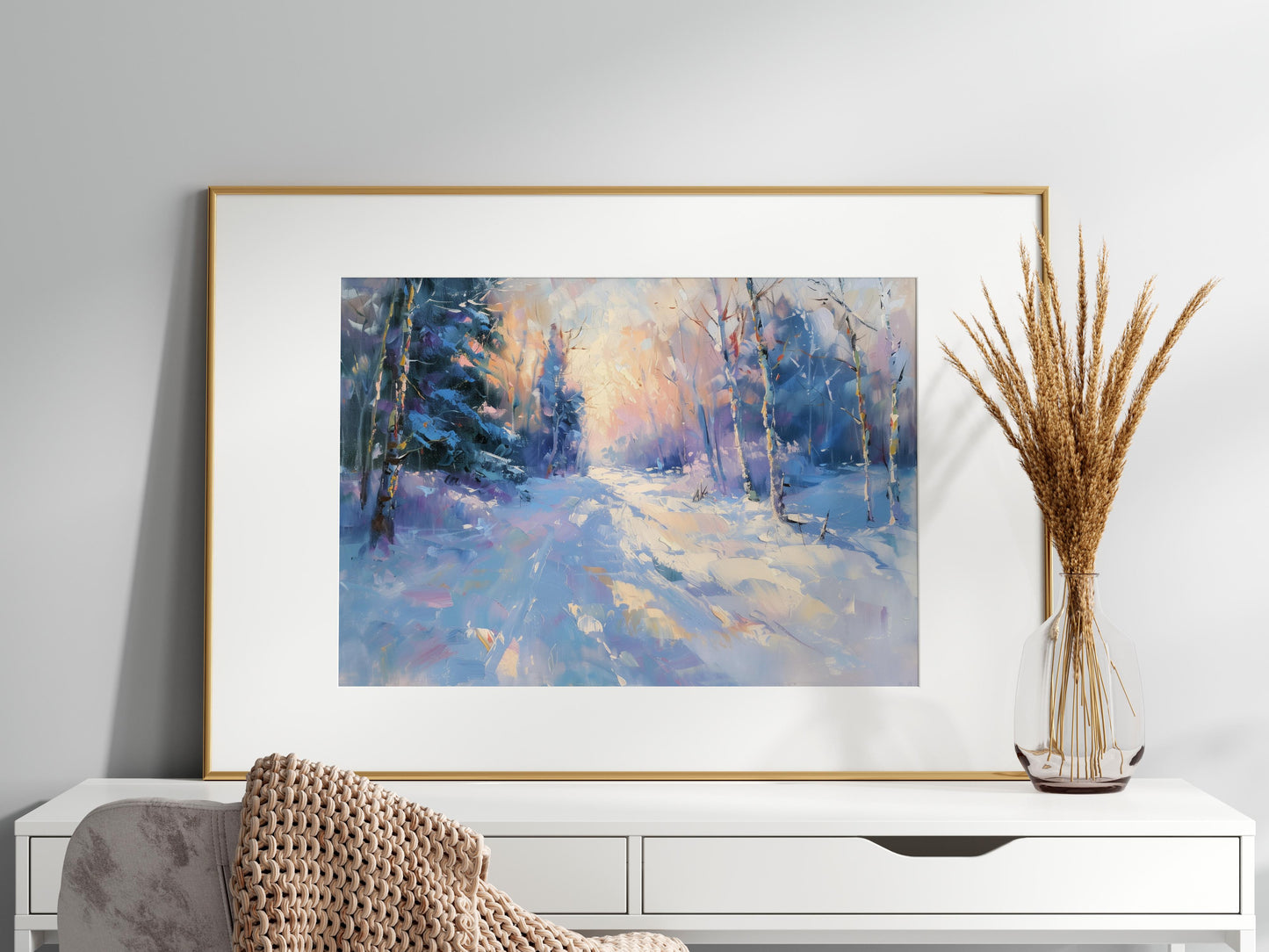 Twilight in Winter Enchantment- Winter Landscape, Portugal, Impressionism, Contemplation, Warm Evening Light