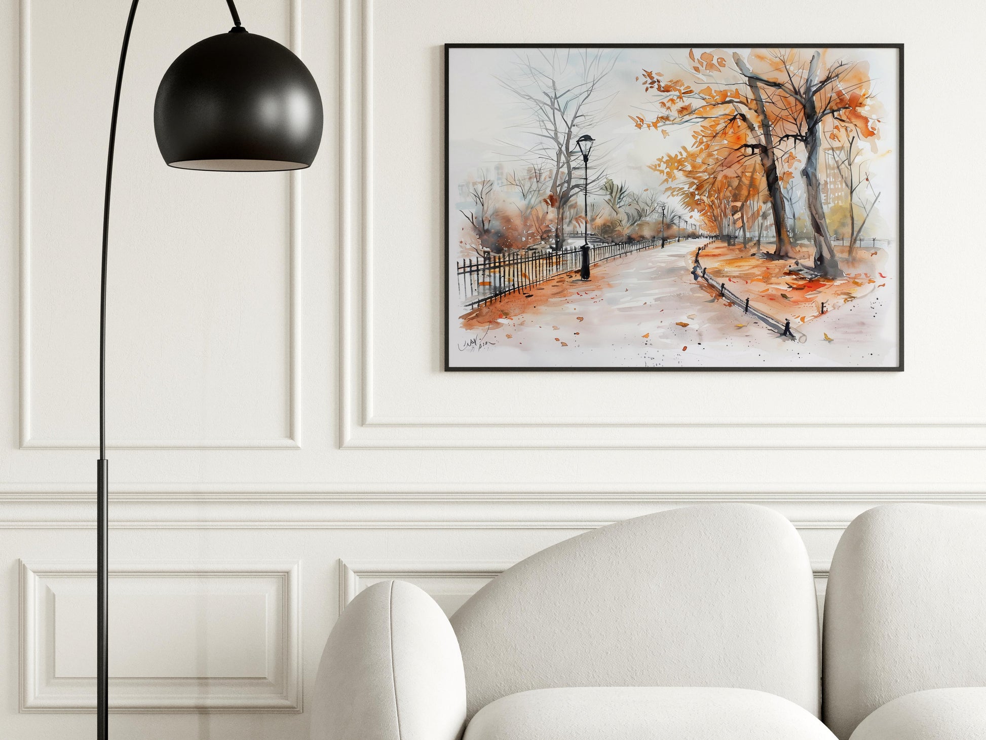 Autumnal Stillness in the City Park- Cityscape, Designer piece, Decoration, Inspiration, Nature