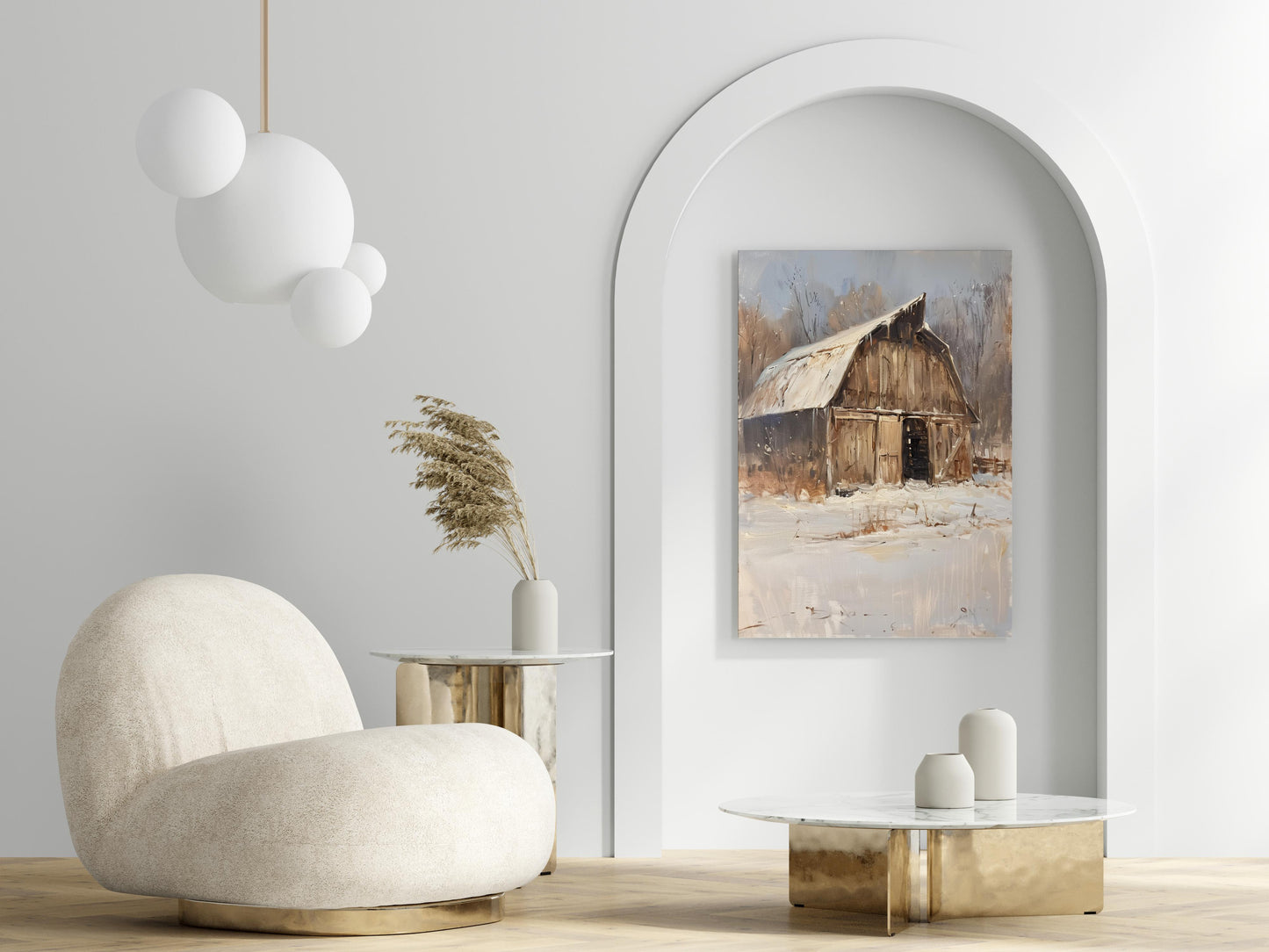 Eternal Stillness in Snowy Garb- Limited Edition, Modern Interior, Designer Piece, Mexican Modernism, Expressive Painting