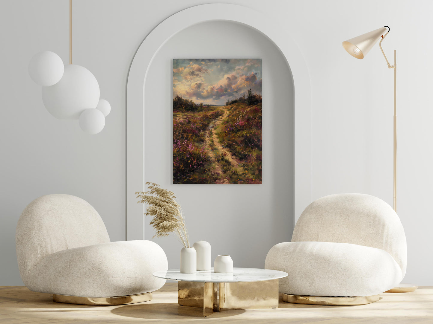 Summer Stroll Through the Heathland- summer, Scandinavia, aurora, tranquility, art collection