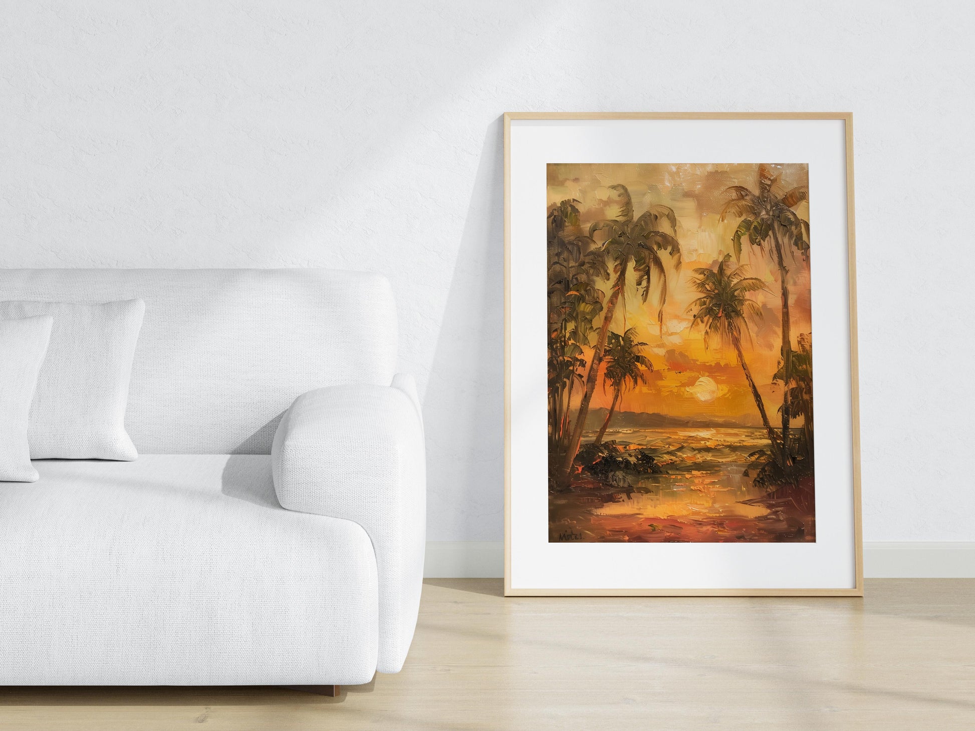 Tropical Evening Glow- reflection, modernist, ocean, evening mood, elegance