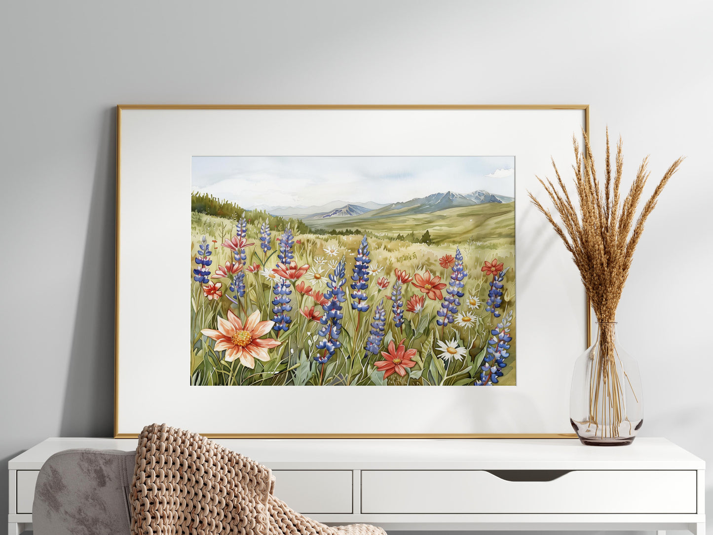 Splendor of the Highland Meadows- Traditional, Harmony, Wall Decoration, Comforting Atmosphere, Office