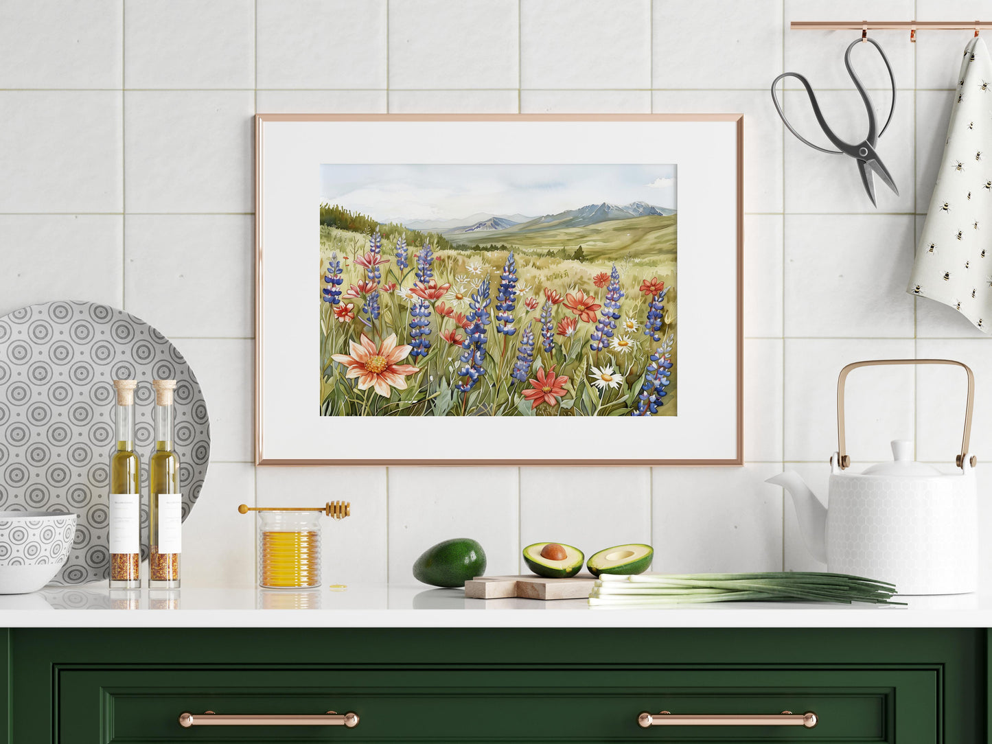 Splendor of the Highland Meadows- Mountain landscape, Wildflowers, Wall Decoration, Office, Decoration