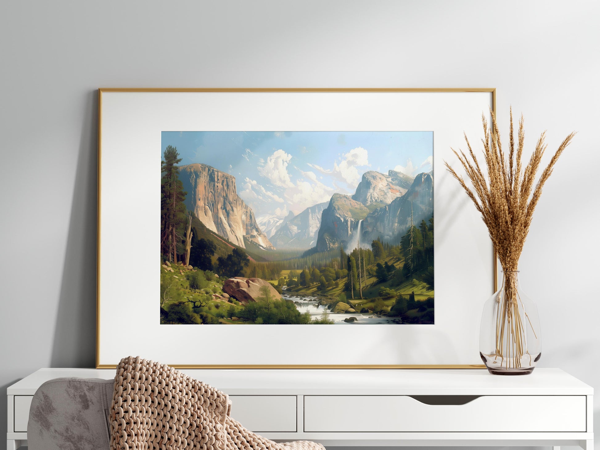 Yosemite Grandeur - Evan Tremblay's Masterful View- Landscape Painting, Canadian Artist, Canadian Rockies, Tremblay, Oil Painting