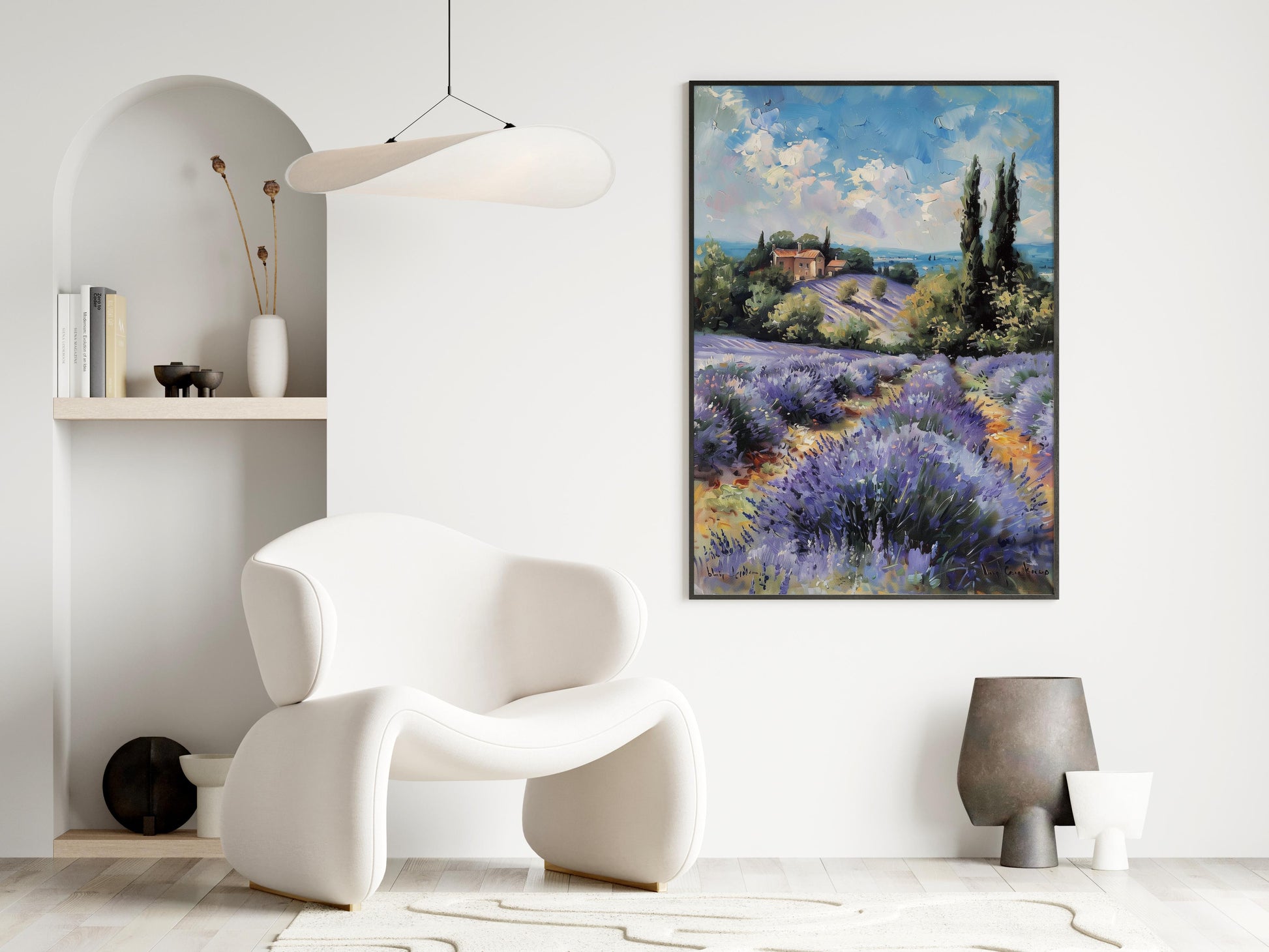 Vibrant Lavender Fields- emotional depth, French landscape, Impressionism, lavender fields, visual symphony