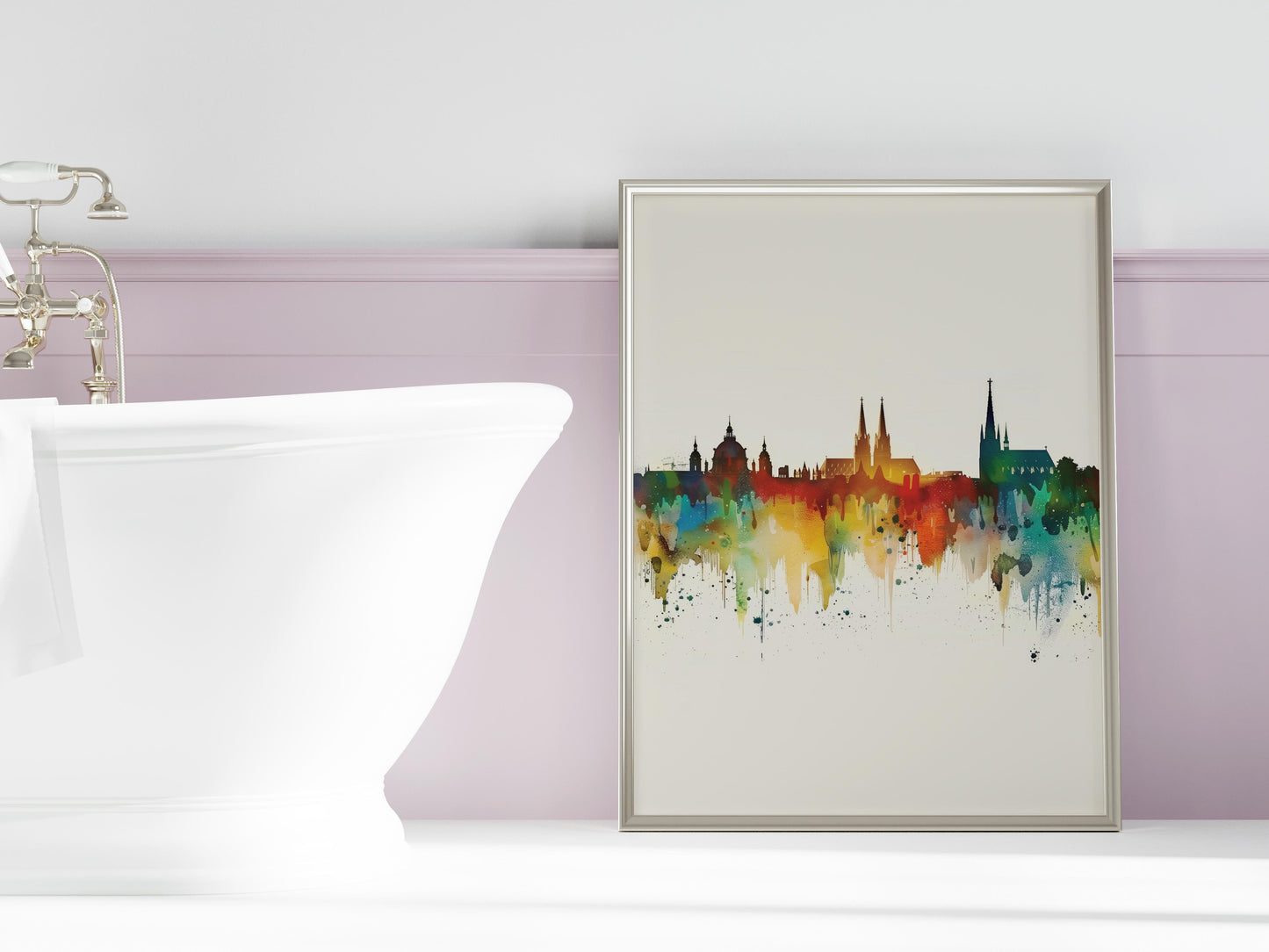 Vienna's Colorful Dream- interior design, canvas print, gift idea, modern art, Vienna