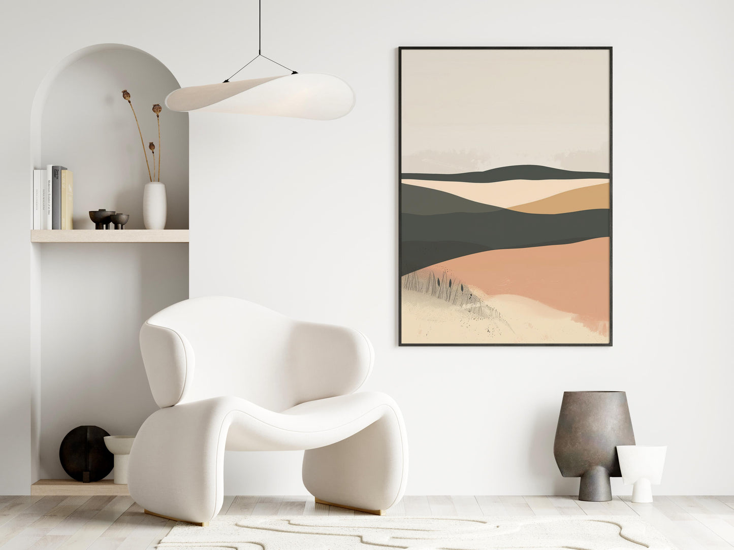 Harmony of the Wide Plains- depth, modern, harmony, contemporary art, hill lines