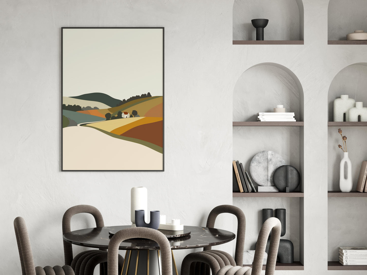 Gentle Waves of the English Countryside- landscape art, contemplation, Eldon Peak, harmony, representation of nature