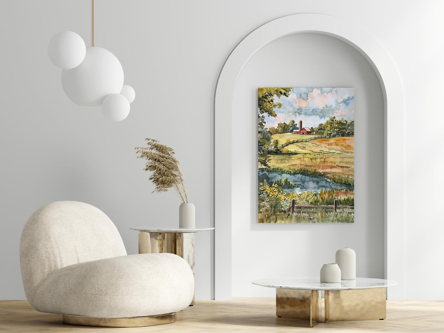 Morgenstille auf dem Land- farm, farmland, nature art, rural scene, country art