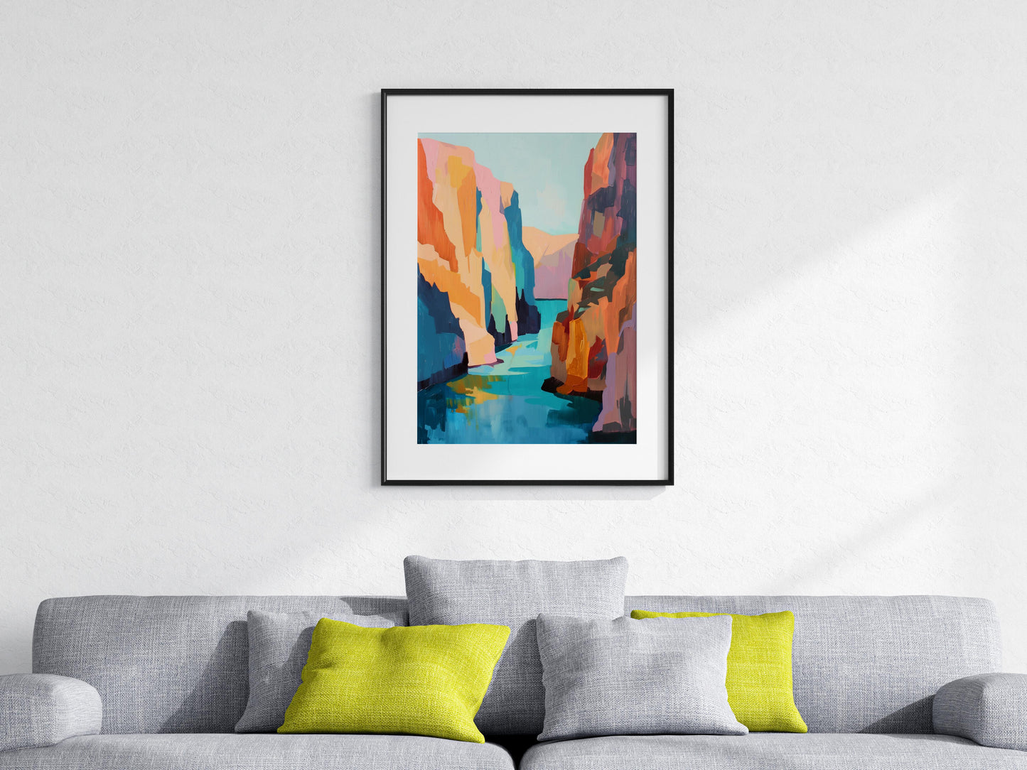 Coastal Cascades by Eloise Belmonte- color blocks, Eloise Belmonte, cliffs, shadows, modern