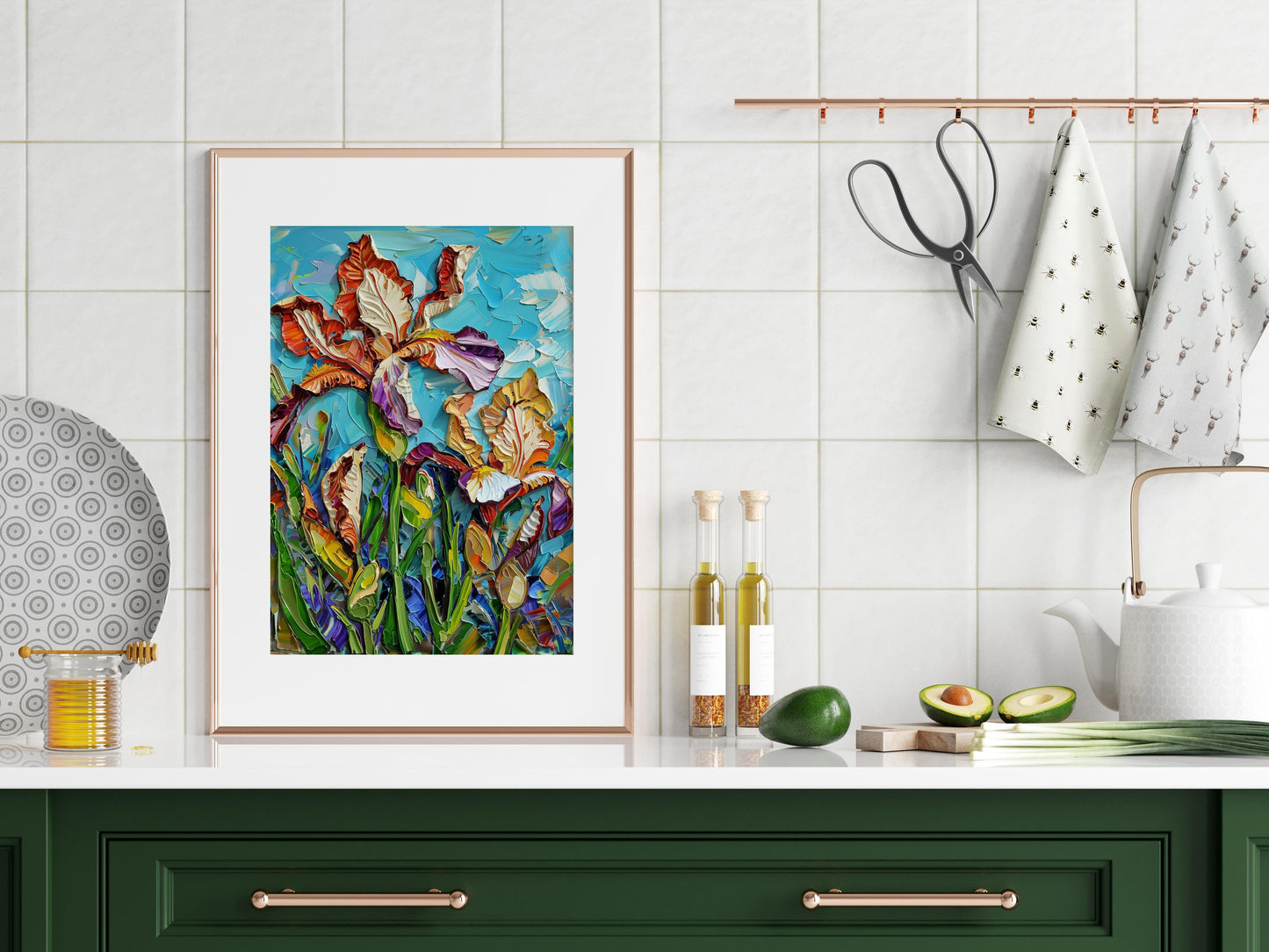 Floral Impressions: A Play of Colors- Modern art movements, Interior decoration, Post-impressionism, Iris, Floral representations