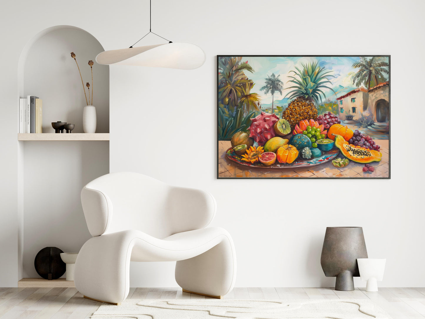 Exotic Fruit Celebration- color splendor, Mediterranean landscape, Impressionism, exotic fruits, art collection