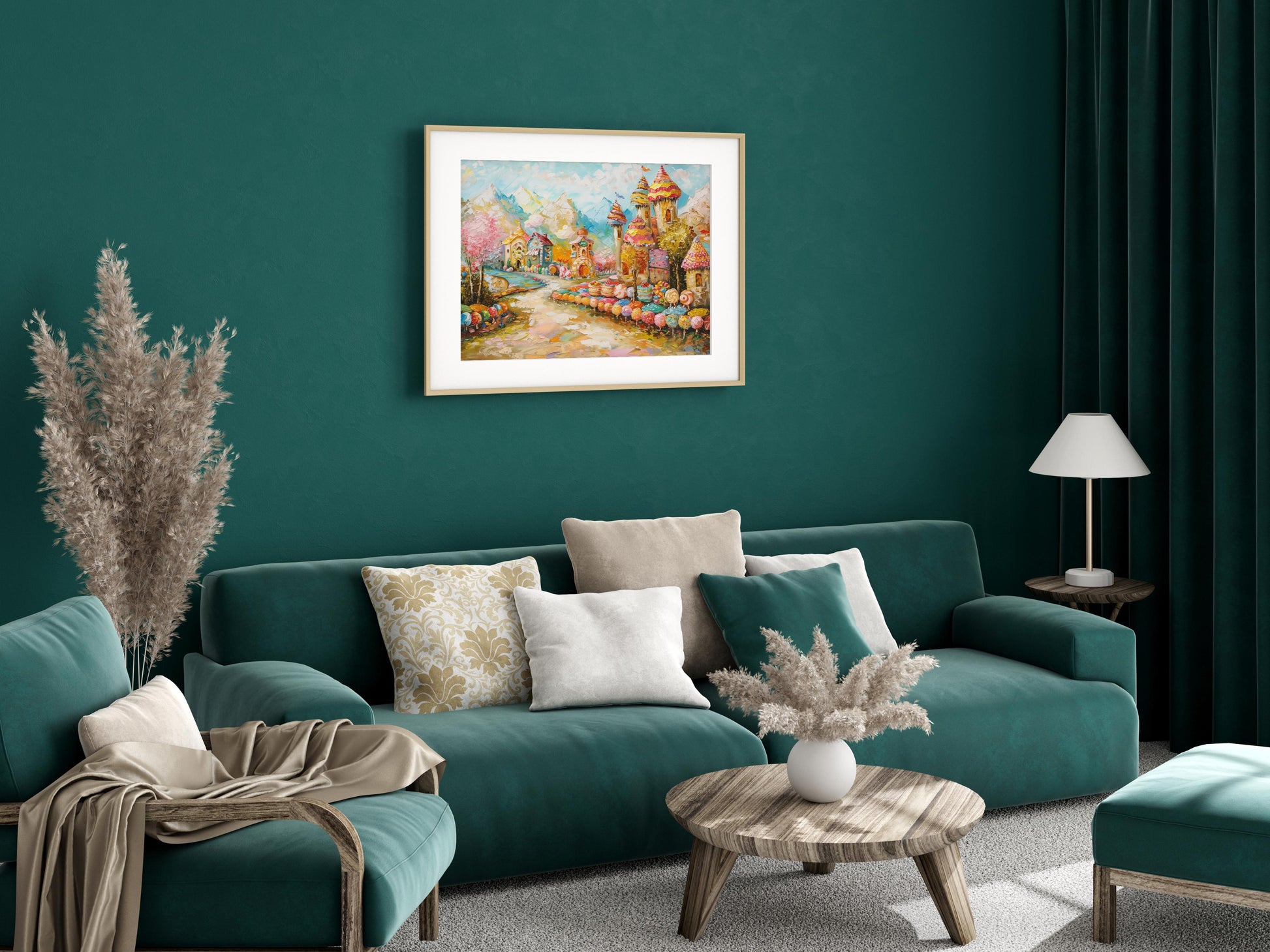 Bonbontraumlandschaft- vibrancy, pastel colors, contemporary art, Italian artist, interior decoration