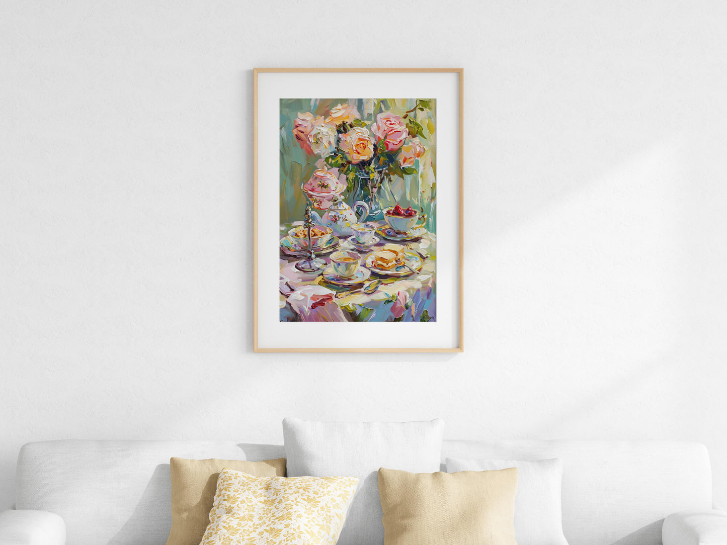 Teatime Treats von Alessia Moretti- wall decoration, Play of light, Impressionism, home decor, Porcelain