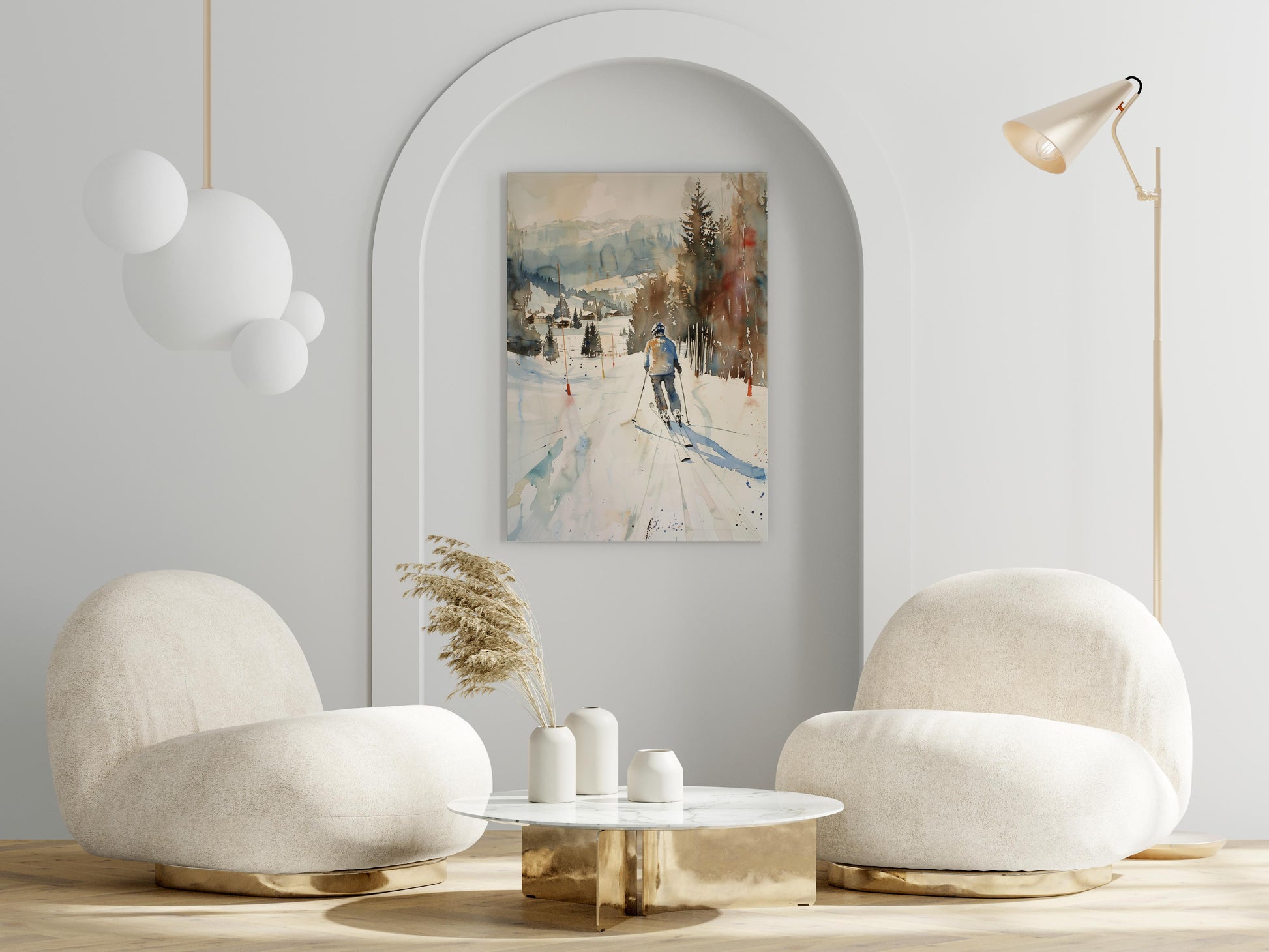 Wintersport in Kitzbühel- art collector, snow, movement, wall decoration, Alps