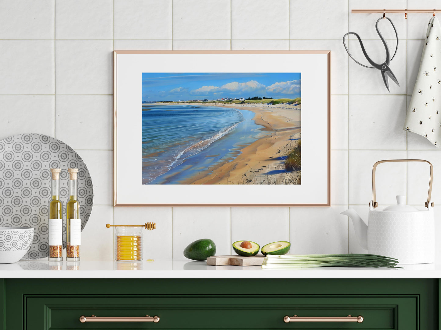 Whispering Waves on the Shore- Evan Tremblay, clear waters, nature painting, beach, realism