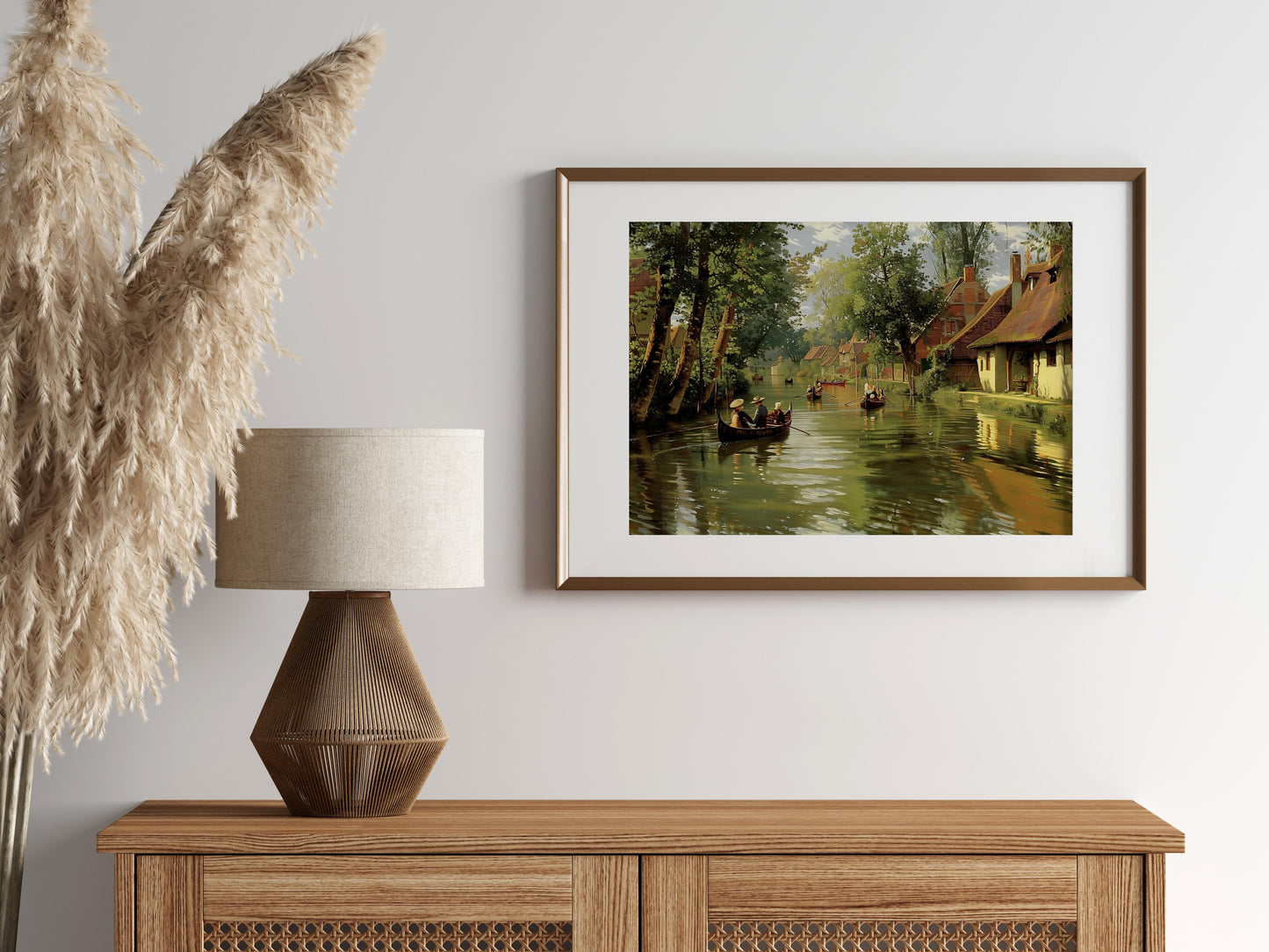 Idyllic Waterways- light and shadow, shadow cast, tradition, realism, landscape painting