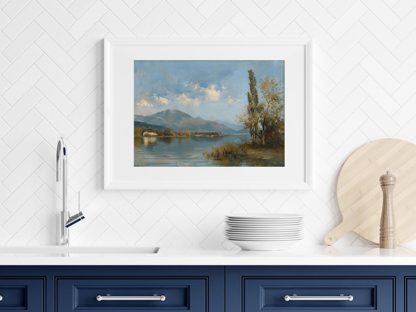 Herbstliche Ruhe am Bodensee- Mariana Silvers, art collector, art print, landscape painting, wall decoration