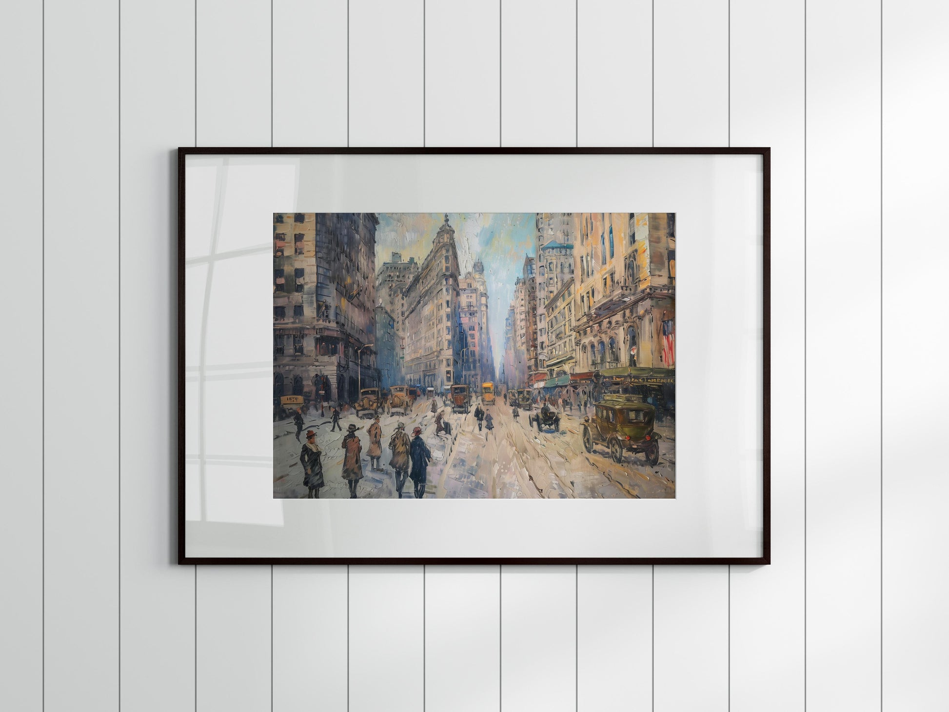 Lively Street Scene from the 1900s- Early 20th century, Expressive, Aesthetic city views, History brought to life, Urban hustle and bustle