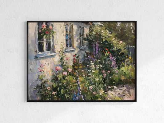 Scandinavian Garden Idyll- Pastel Colors, Garden Scene, Gift Idea, Art Collection, Home Improvement