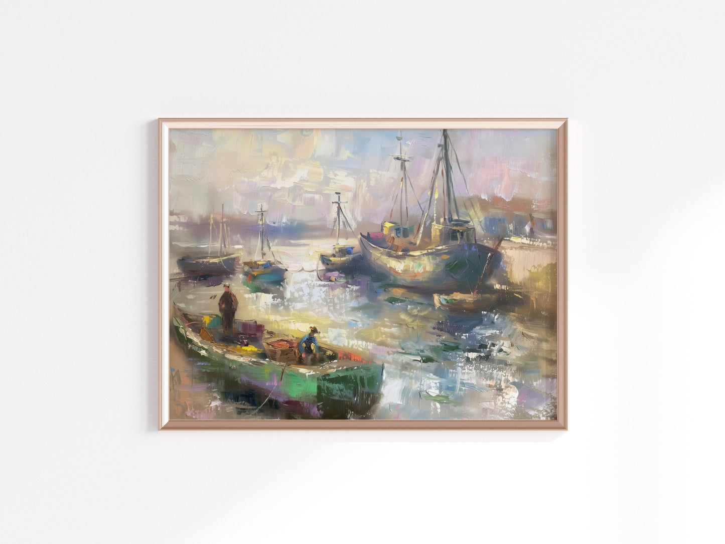 Dawn at the Fishing Harbor- Classical Modernity, Movement, Artistic Tradition, Seascape, Porto