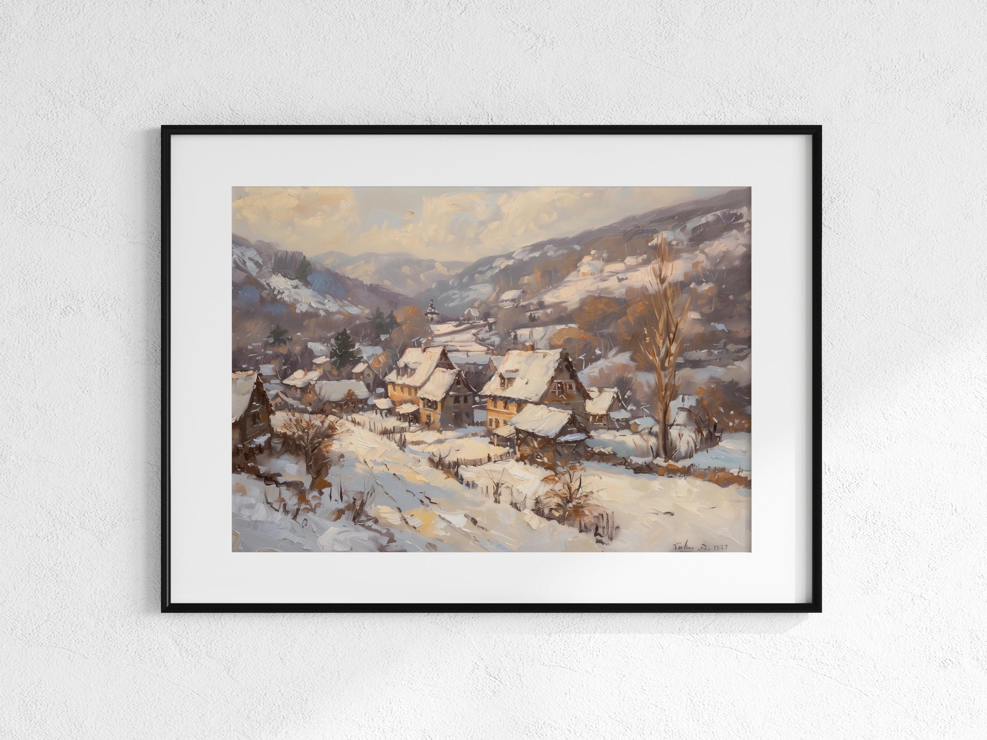 Pensive Winter Time in the Valley- Nature Harmony, Color Dynamics, Winter Landscape, Village Life, Play of Light