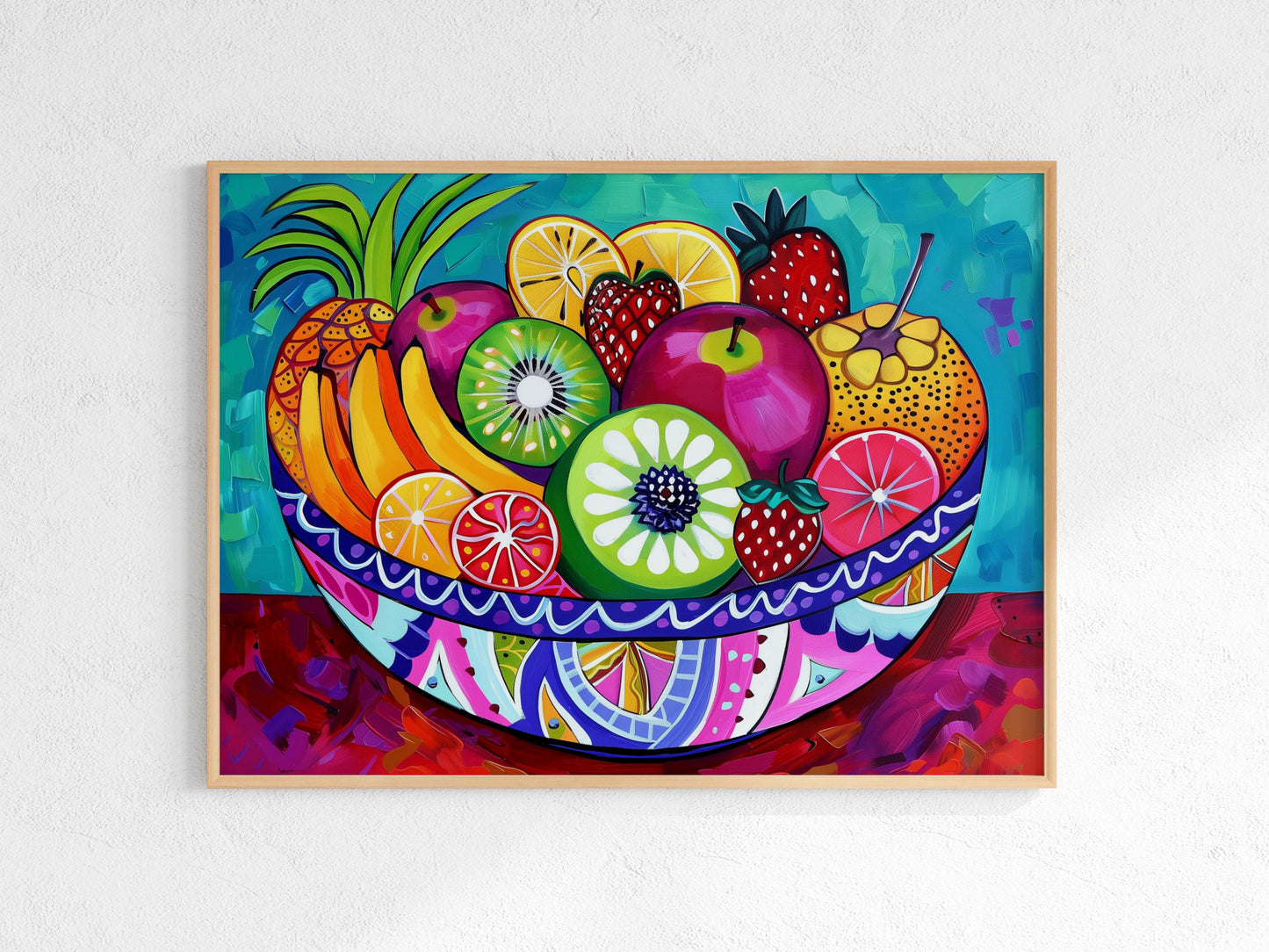 Fruit Magic in Color- Dynamic Painting, Vital Energy, Collector's Item, Colorful Print, Nature Representation