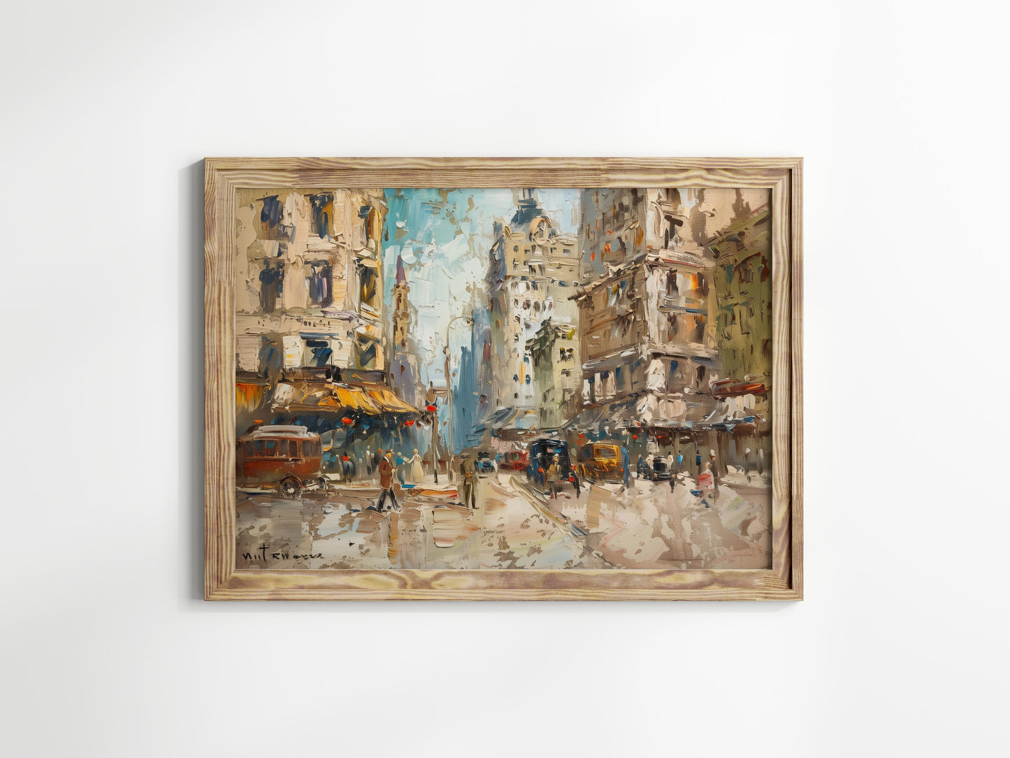 Lively Street Scene of the 1900s- Mexican Modernism, Social, European Influence, Traditional, Expressive Painting