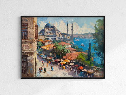 Lichter von Istanbul- Hagia Sophia, Bazaar, Collectible art, Sea view, Impressionism