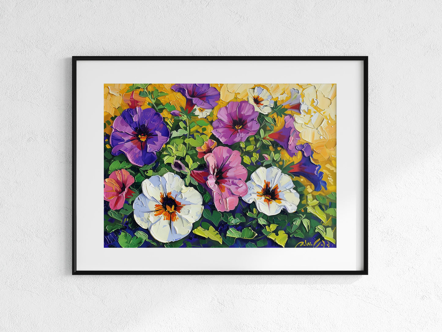 Petunia: A Play of Colors by Nature- colorful art, garden landscape, American art, nature painting, Post-Impressionism