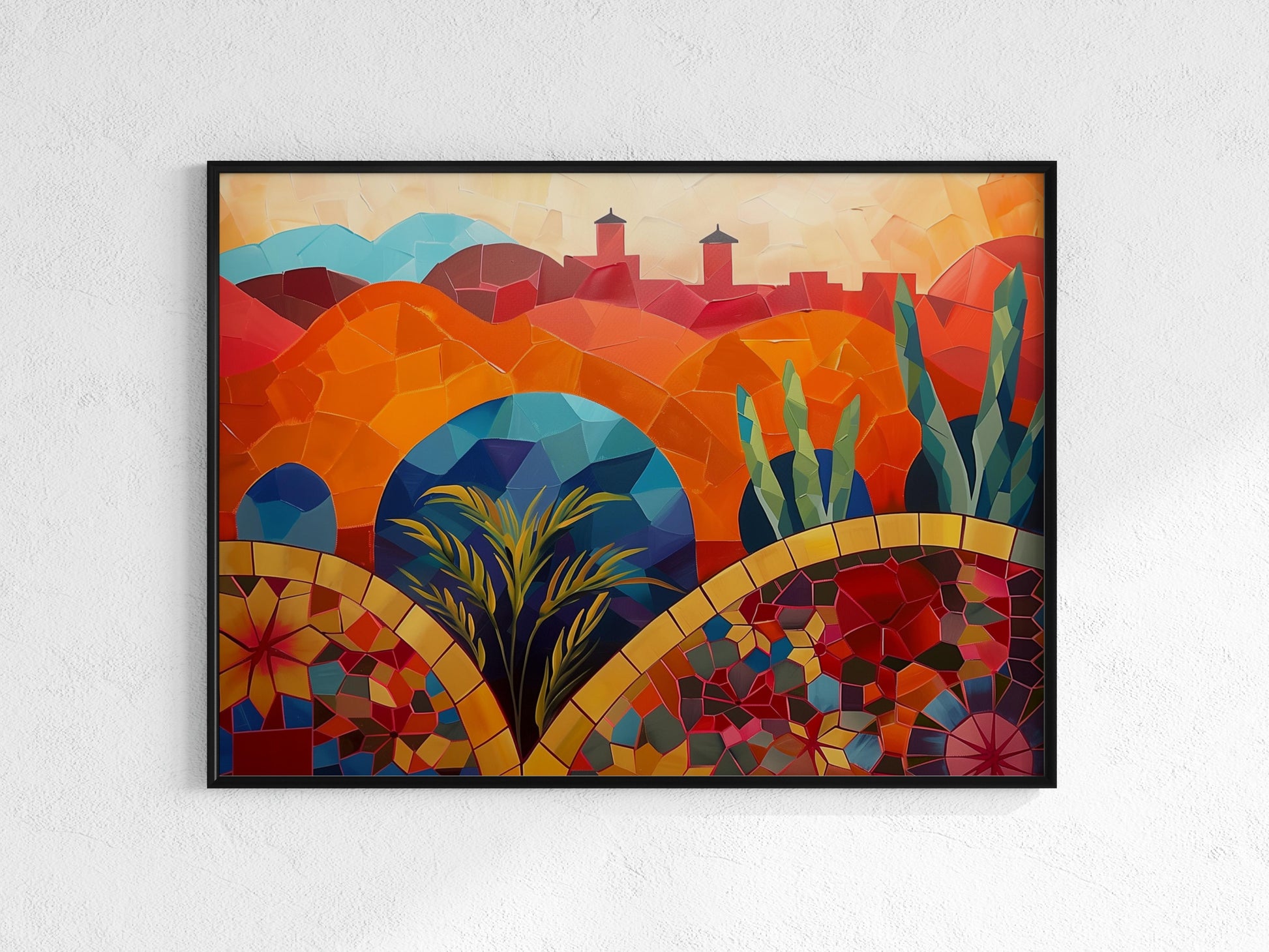 Moroccan Color Contrasts- Abstract Art, Earth Tones, Geometric Abstraction, Medinas, Traditional Motifs