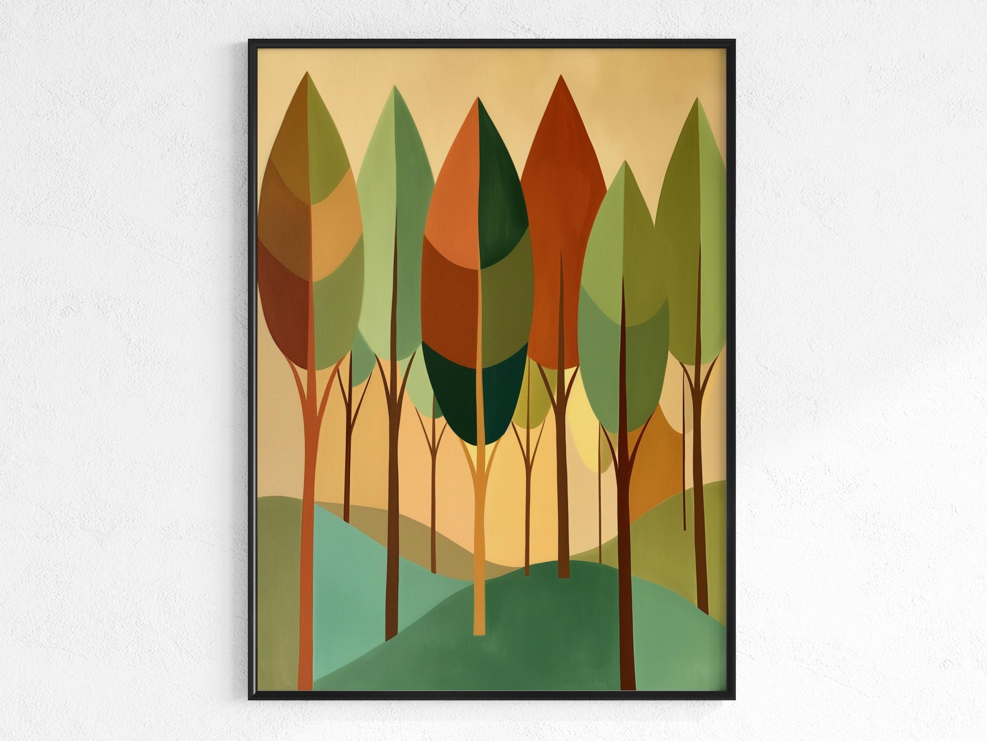 Forest Murmurs- Geometric Abstraction, Retreat, Serenity, Modernism, Harmony